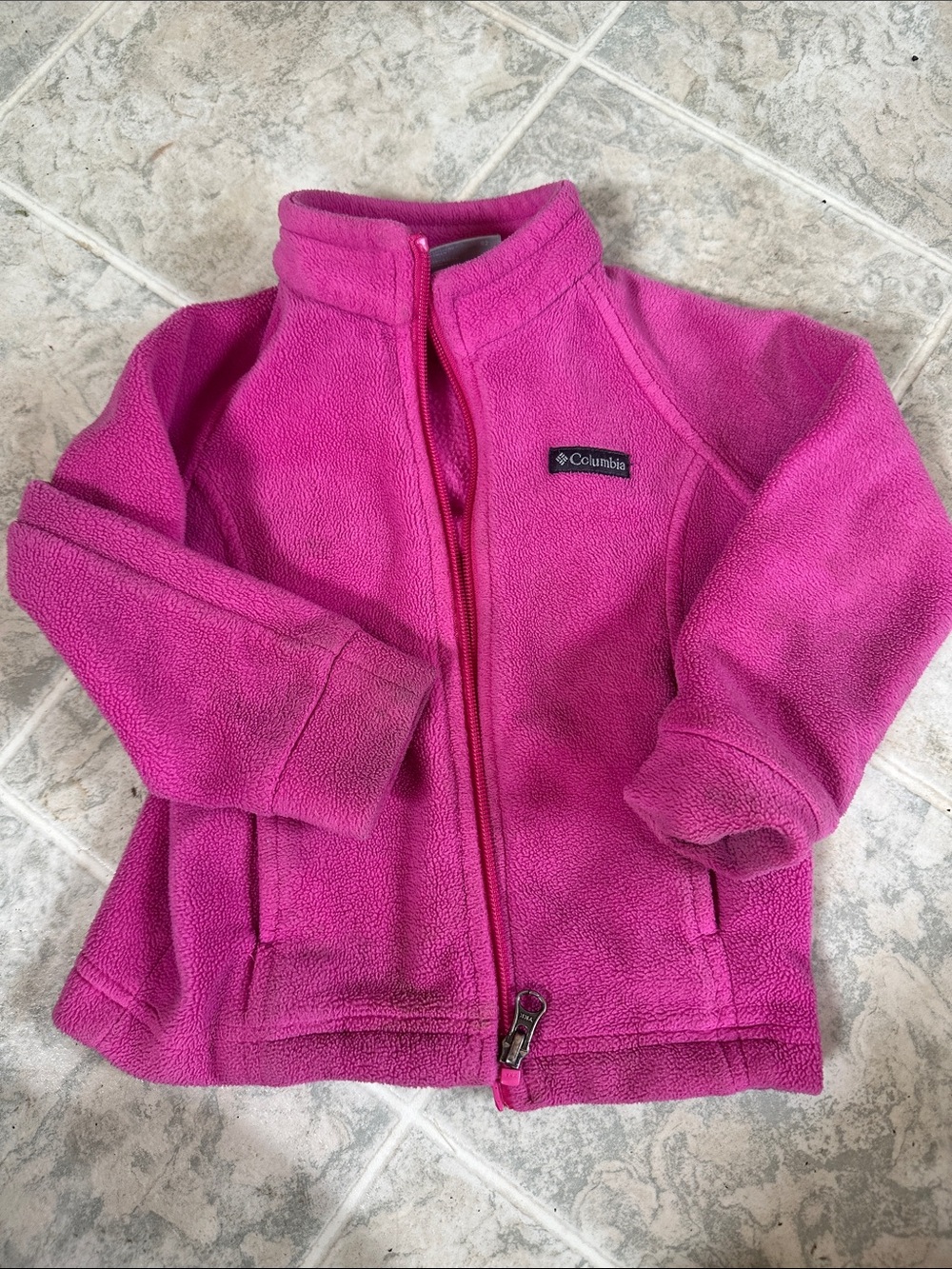 Columbia Kids Bright Pink Fleece Zip Jacket
